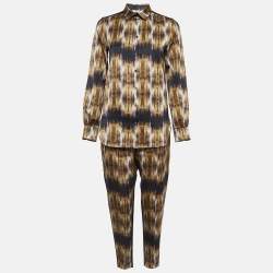 Celine Multicolor Printed Silk Blend Pant Suit S/M