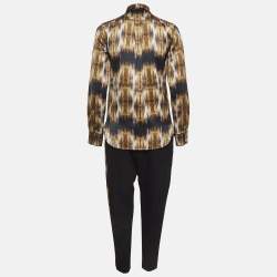 Celine Multicolor Printed Silk Blend Pant Suit S/M