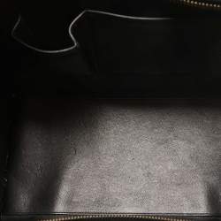 Pre Owned Celine Black/Fuchsia Knit Fabric and Leather Mini Luggage Tote