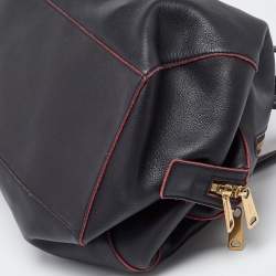 Celine Black Leather Zip Boston Bag
