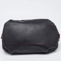Celine Black Leather Zip Boston Bag