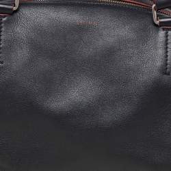 Celine Black Leather Zip Boston Bag