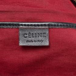 Celine Black Leather Zip Boston Bag