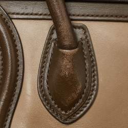 Pre Owned Céline Green/Beige Leather Nano Luggage Tote