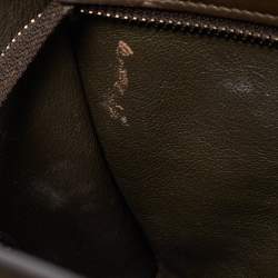 Pre Owned Céline Green/Beige Leather Nano Luggage Tote