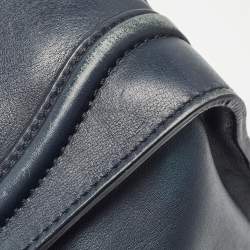 Pre Owned Celine Navy Blue Leather Micro Luggage Tote