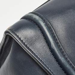 Pre Owned Celine Navy Blue Leather Micro Luggage Tote