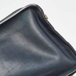 Pre Owned Celine Navy Blue Leather Micro Luggage Tote