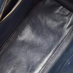 Pre Owned Celine Navy Blue Leather Micro Luggage Tote