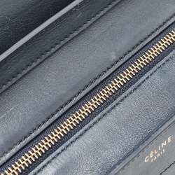Pre Owned Celine Navy Blue Leather Micro Luggage Tote