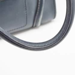 Pre Owned Celine Navy Blue Leather Micro Luggage Tote