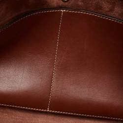 Celine Brown Leather Medium Bowling Bag 