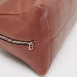 Celine Brown Leather Medium Bowling Bag 