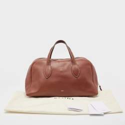 Celine Brown Leather Medium Bowling Bag 