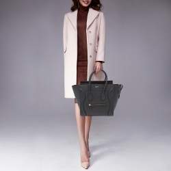 Pre Owned Celine Black Leather Micro Luggage Tote