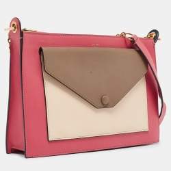 Pre Owned Celine Tricolor Leather Pocket Envelope Shoulder Bag