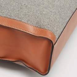 Pre Owned Celine Brown/Grey Wool Large Vertical Cabas Tote