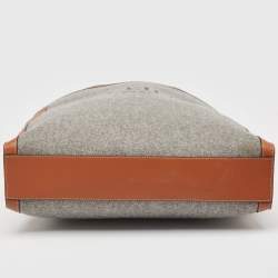 Pre Owned Celine Brown/Grey Wool Large Vertical Cabas Tote