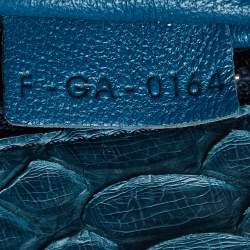 Pre Owned Celine Blue Python Micro Luggage Tote
