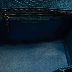 Pre Owned Celine Blue Python Micro Luggage Tote