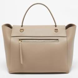 Pre Owned Celine Beige Leather Mini Belt Top Handle Bag