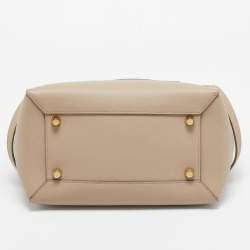 Pre Owned Celine Beige Leather Mini Belt Top Handle Bag