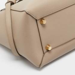 Pre Owned Celine Beige Leather Mini Belt Top Handle Bag