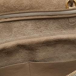 Pre Owned Celine Beige Leather Mini Belt Top Handle Bag
