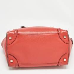 Celine Red Leather Mini Luggage Tote