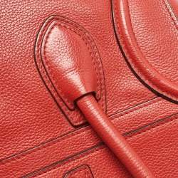 Celine Red Leather Mini Luggage Tote