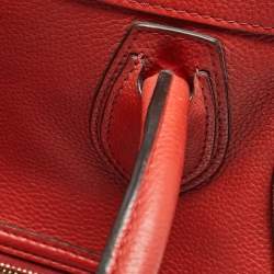 Celine Red Leather Mini Luggage Tote