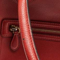 Celine Red Leather Mini Luggage Tote