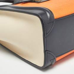 Pre Owned Celine Tricolor Leather Nano Luggage Tote