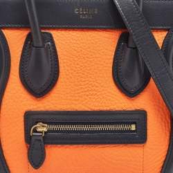 Pre Owned Celine Tricolor Leather Nano Luggage Tote