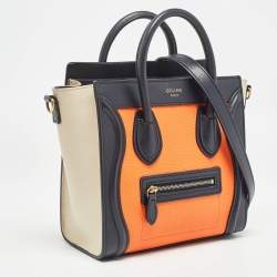 Pre Owned Celine Tricolor Leather Nano Luggage Tote