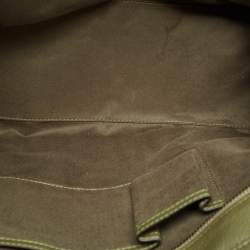 Pre Owned Celine Olive Green Leather Shoulder Luggage Tote