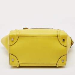 Celine Yellow Leather Mini Luggage Tote