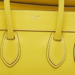 Celine Yellow Leather Mini Luggage Tote