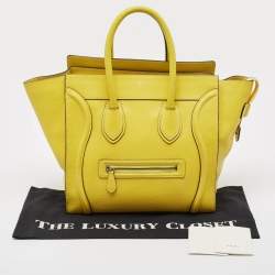 Celine Yellow Leather Mini Luggage Tote