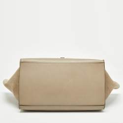 Celine Beige Leather, Suede and Python Medium Trapeze Bag
