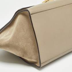 Celine Beige Leather, Suede and Python Medium Trapeze Bag