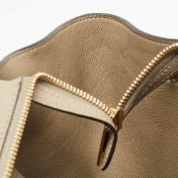 Celine Beige Leather, Suede and Python Medium Trapeze Bag