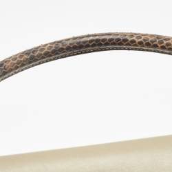 Celine Beige Leather, Suede and Python Medium Trapeze Bag