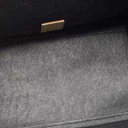 Pre Owned Celine Black Patent Leather and Suede Medium Trapeze Top Handle Bag