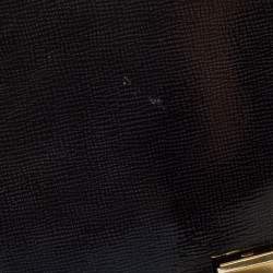 Pre Owned Celine Black Patent Leather and Suede Medium Trapeze Top Handle Bag