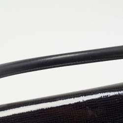 Pre Owned Celine Black Patent Leather and Suede Medium Trapeze Top Handle Bag