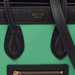 Pre Owned Celine Tri Color Leather Nano Luggage Tote
