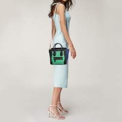 Pre Owned Celine Tri Color Leather Nano Luggage Tote