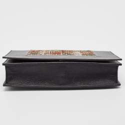 Celine Multicolor Snakeskin and Leather Frame Chain Clutch