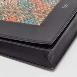 Celine Multicolor Snakeskin and Leather Frame Chain Clutch